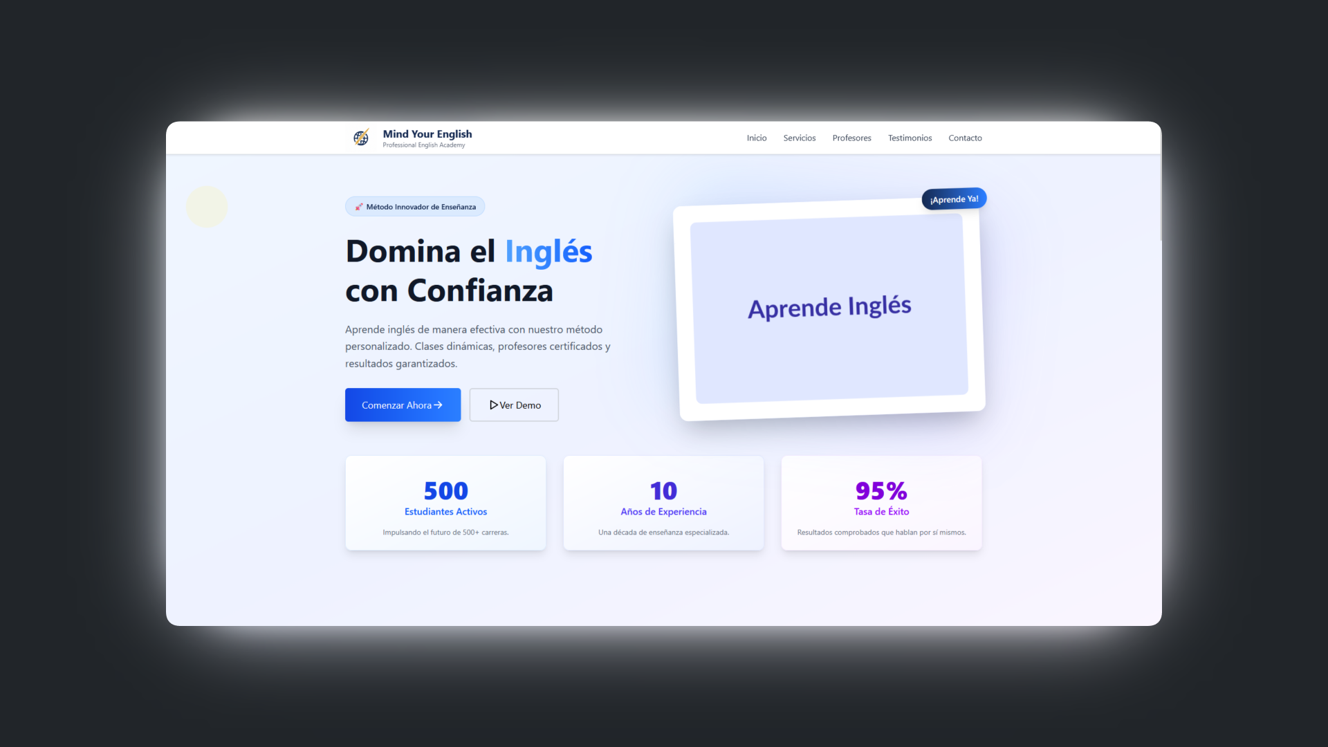 Captura de pantalla del proyecto Mind Your English